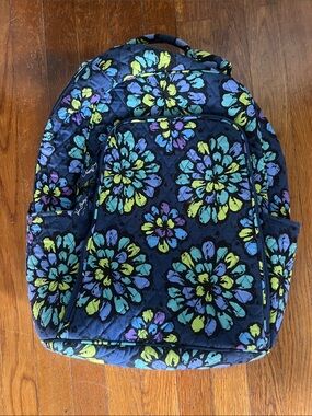 Vera Bradley Campus Laptop Backpack Indigo Pop